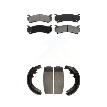 Semi-Metallic Brake Pads Drum Shoe Front Rear Kit For GMC Yukon Disc rear brakes