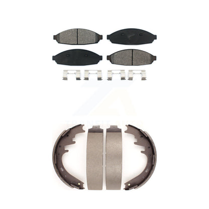 Semi-Metallic Brake Pads Drum Shoe Front Rear Kit For Lincoln Town Car Limousine