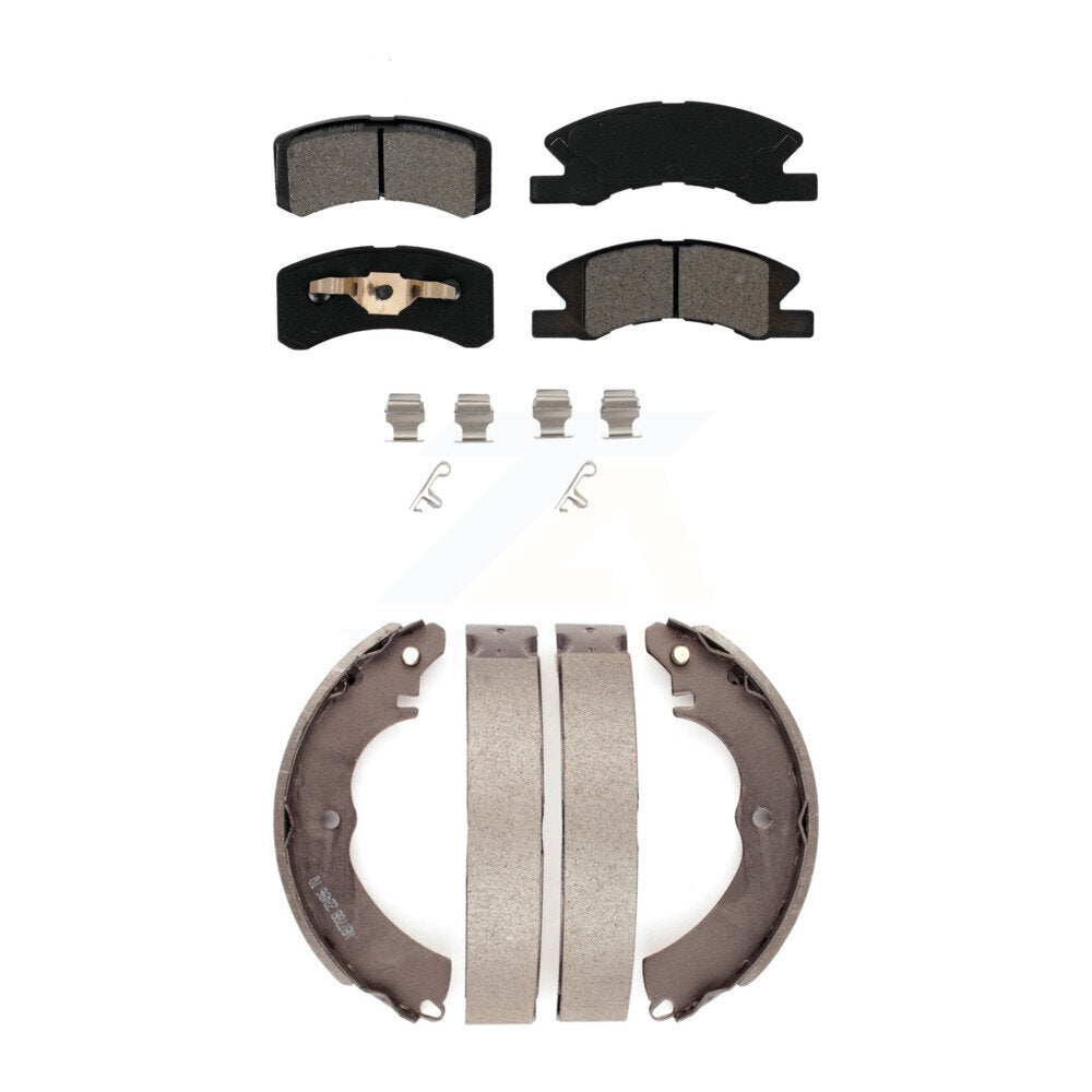 Semi-Metallic Brake Pads And Drum Shoes Front Rear Kit For Mitsubishi Mirage G4