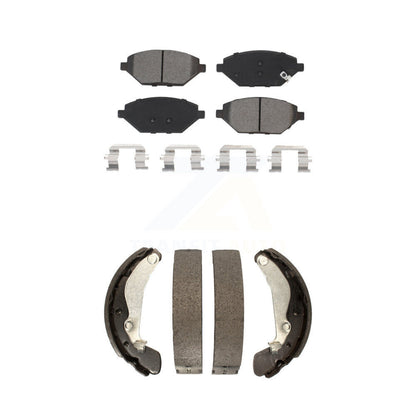 Semi-Metallic Brake Pads Drum Shoes Front Rear Kit For 2016-2021 Chevrolet Spark