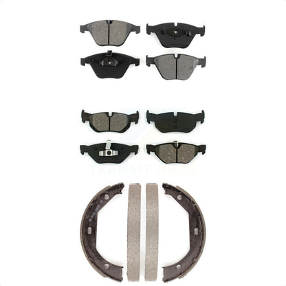Semi-Metallic Brake Pads And Parking Shoes Front Rear Kit For BMW 328i xDrive X1
