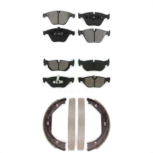 Semi-Metallic Brake Pads And Parking Shoes Front Rear Kit For BMW 328i xDrive X1