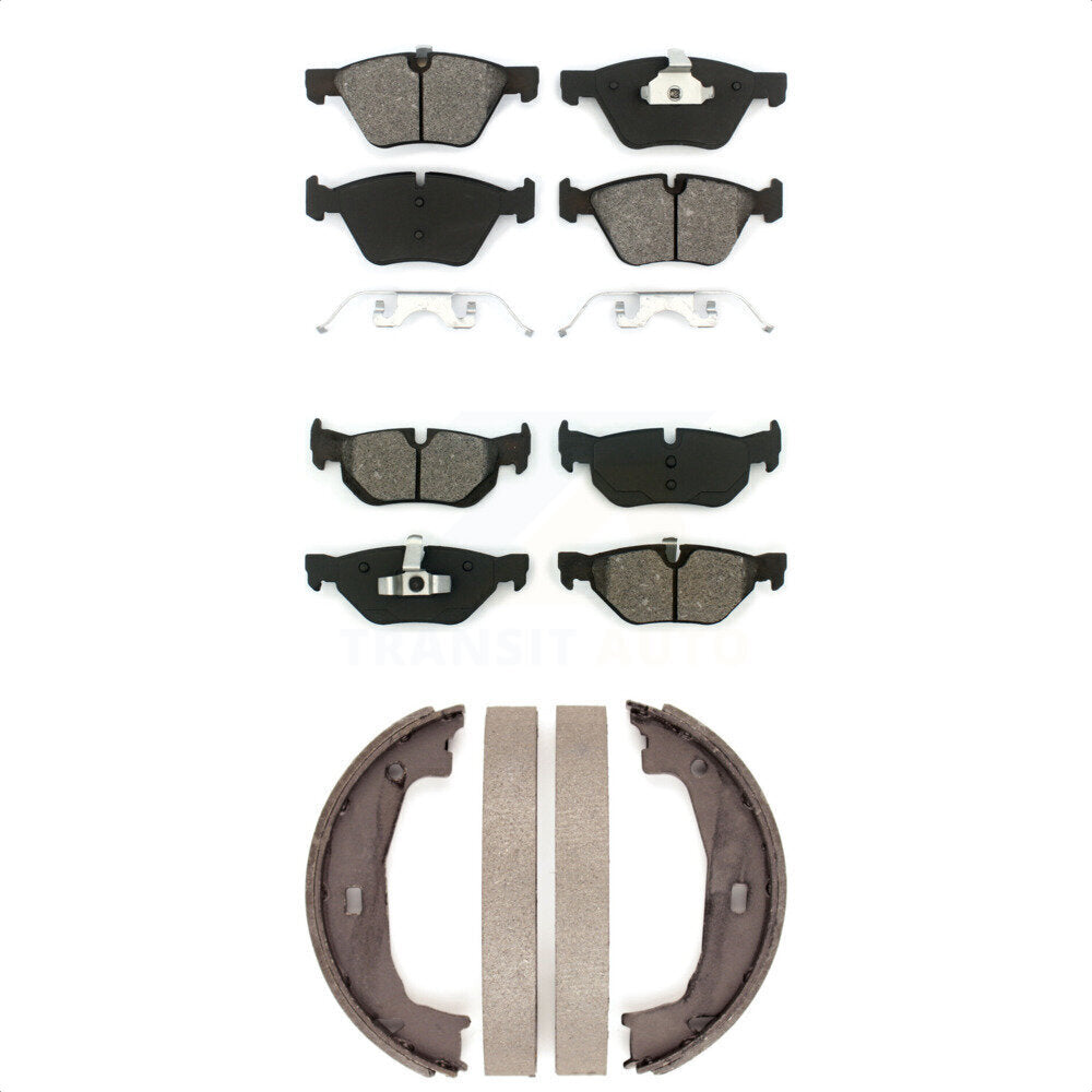 Semi-Metallic Brake Pads Parking Shoe Front Rear Kit For BMW 128i 328i 323i 325i