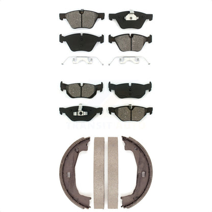 Semi-Metallic Brake Pads Parking Shoe Front Rear Kit For BMW 128i 328i 323i 325i