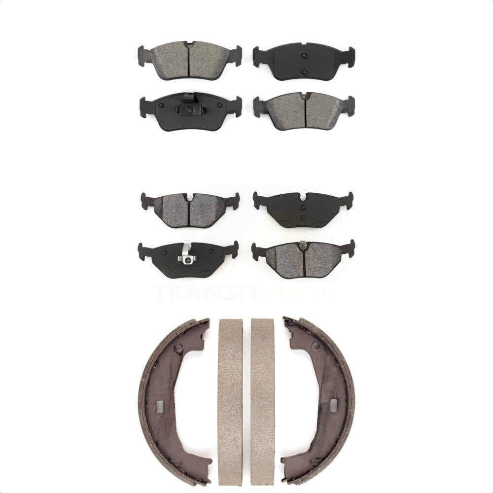 Semi-Metallic Brake Pads Parking Shoes Front Rear Kit For BMW Z4 325i 325Ci 320i