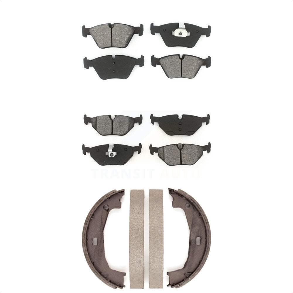 Semi-Metallic Brake Pads And Parking Shoes Front Rear Kit For BMW Z4