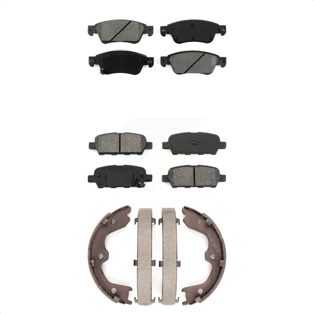 Semi-Metallic Brake Pads And Parking Shoes Front Rear Kit For INFINITI G35 Q60
