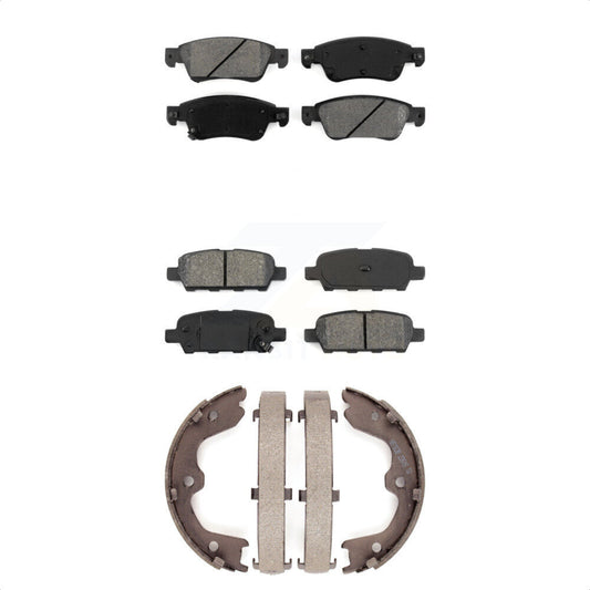 Semi-Metallic Brake Pads And Parking Shoes Front Rear Kit For INFINITI G35 Q60