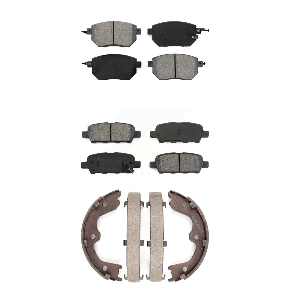 Semi-Metallic Brake Pads & Parking Shoes Front Rear Kit For Nissan Altima Maxima