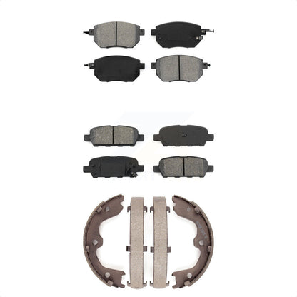 Semi-Metallic Brake Pads & Parking Shoes Front Rear Kit For Nissan Altima Maxima