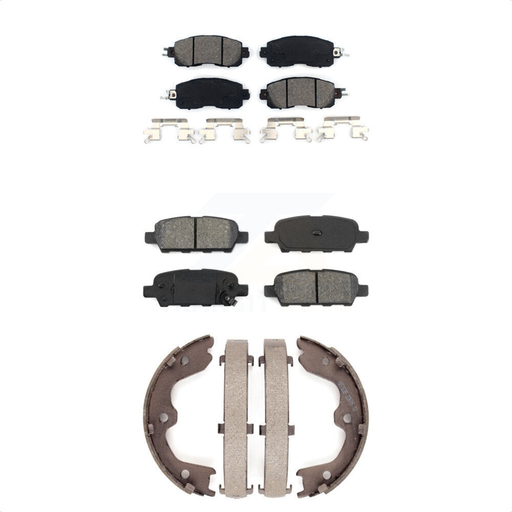 Semi-Metallic Brake Pads And Parking Shoes Front Rear Kit For Nissan Altima