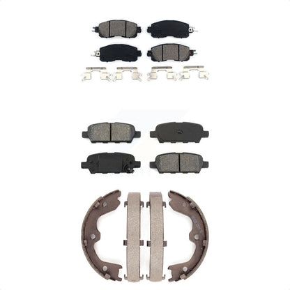 Semi-Metallic Brake Pads And Parking Shoes Front Rear Kit For Nissan Altima