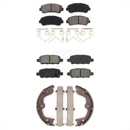 Semi-Metallic Brake Pads And Parking Shoes Front Rear Kit For Nissan Maxima