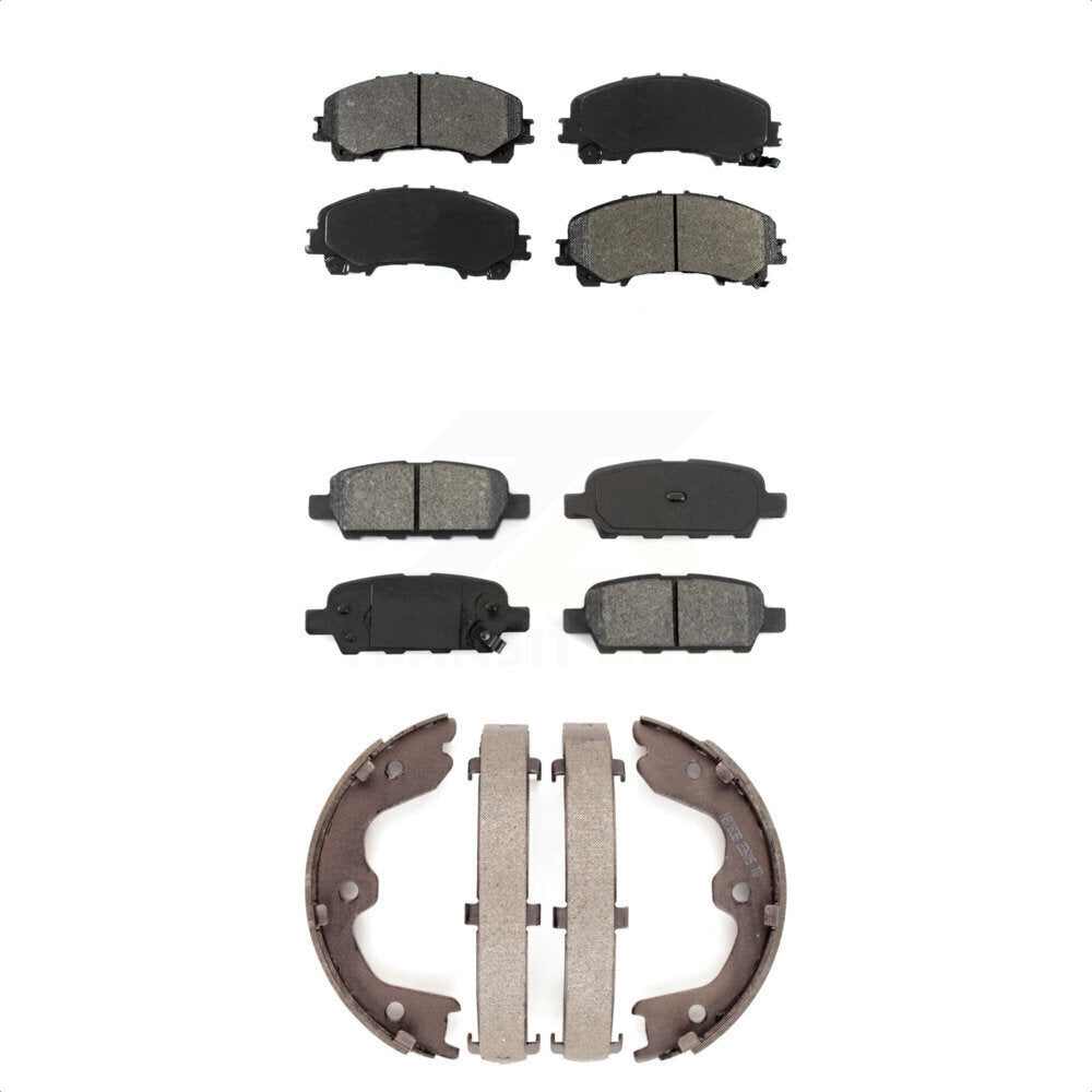 Semi-Metallic Brake Pads Parking Shoe Front Rear Kit For 2016-2017 INFINITI QX50