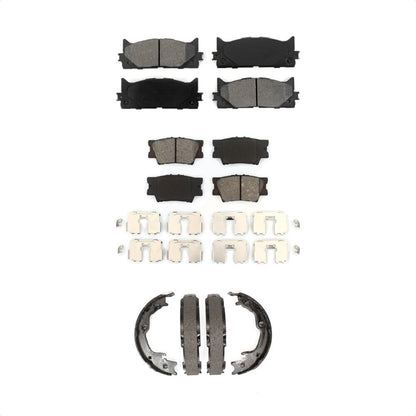 Semi-Metallic Brake Pads And Parking Shoes Front Rear Kit For Toyota Camry Lexus