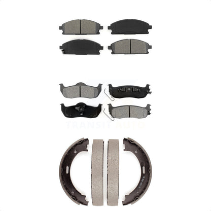 Semi-Metallic Brake Pads And Parking Shoes Front Rear Kit For Nissan Pathfinder