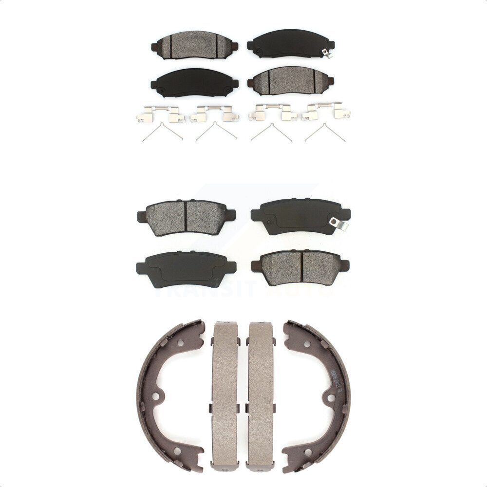 Semi-Metallic Brake Pads And Parking Shoes Front Rear Kit For Nissan Pathfinder
