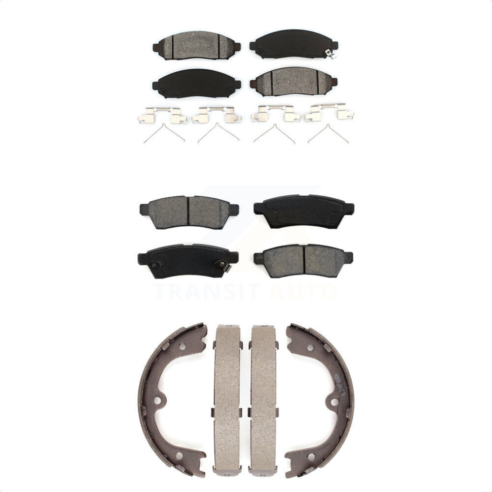 Semi-Metallic Brake Pads Parking Shoes Front Rear Kit For Nissan Frontier Xterra
