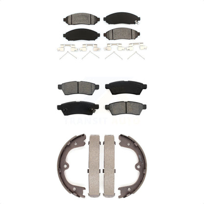 Semi-Metallic Brake Pads Parking Shoes Front Rear Kit For Nissan Frontier Xterra