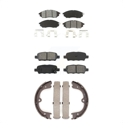 Semi-Metallic Brake Pads Parking Shoes Front Rear Kit For Nissan Murano INFINITI