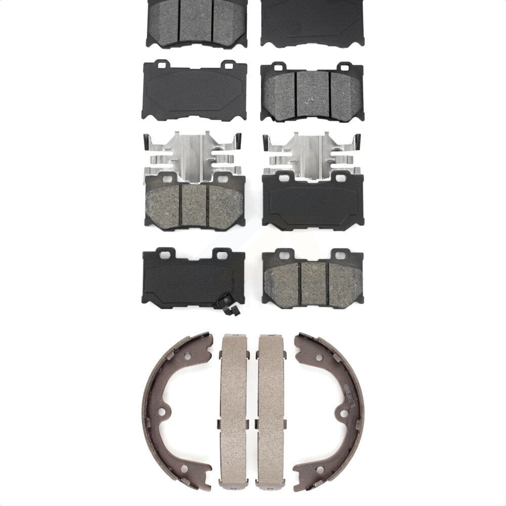 Semi-Metallic Brake Pads Parking Shoe Front Rear Kit For 2009-2013 INFINITI FX50
