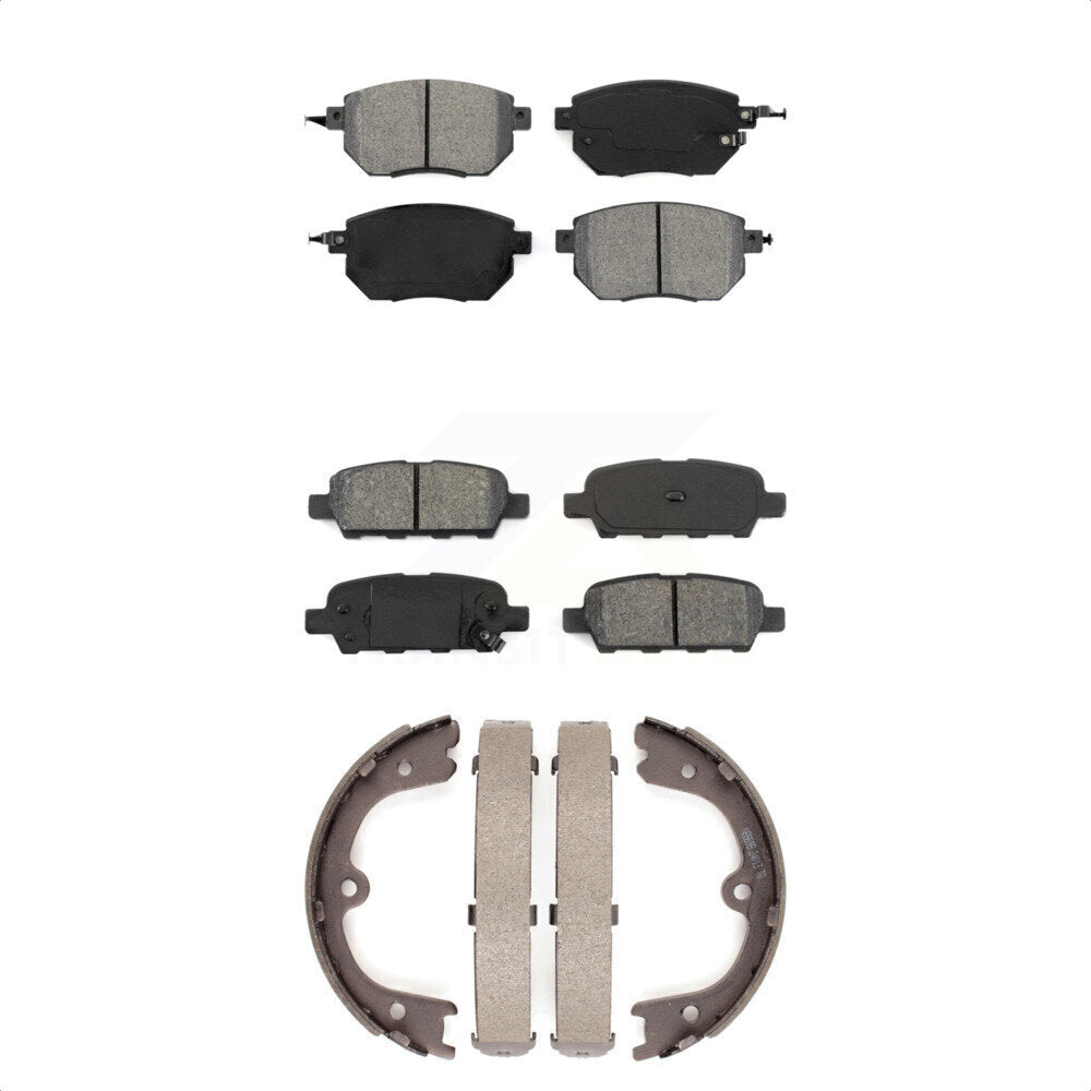Semi-Metallic Brake Pads And Parking Shoes Front Rear Kit For Nissan Murano