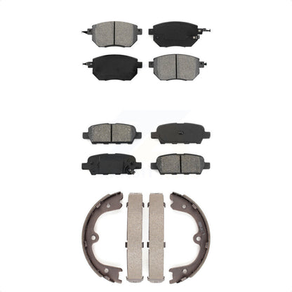 Semi-Metallic Brake Pads And Parking Shoes Front Rear Kit For Nissan Murano