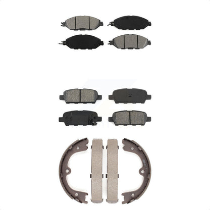 Semi-Metallic Brake Pads Parking Shoes Front Rear Kit For Nissan Pathfinder QX60
