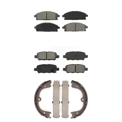 Semi-Metallic Brake Pads Parking Shoes Front Rear Kit For 2006-2009 Nissan Quest