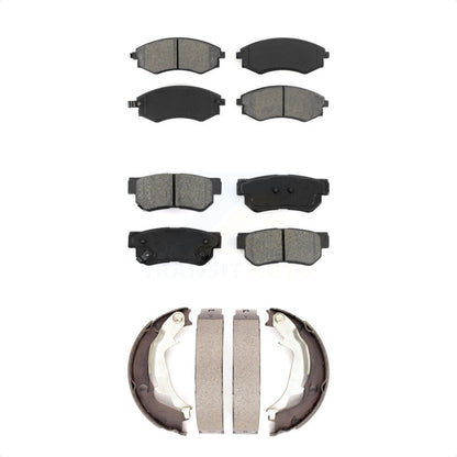 Semi-Metallic Brake Pads And Parking Shoes Front Rear Kit For Hyundai Sonata Kia