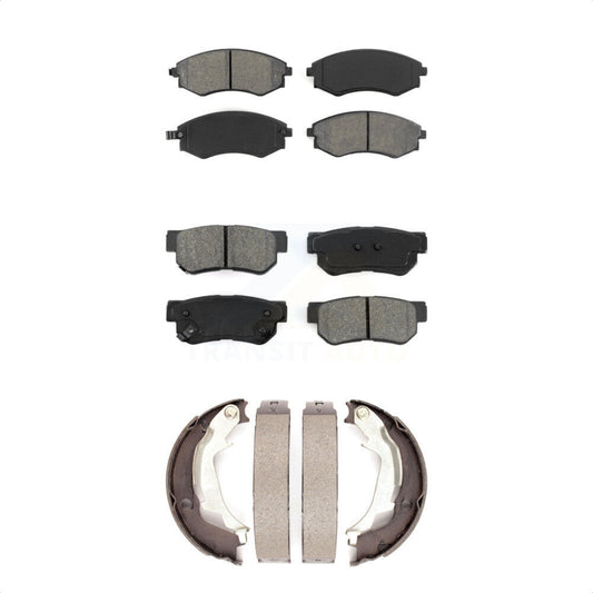 Semi-Metallic Brake Pads And Parking Shoes Front Rear Kit For Hyundai Sonata Kia