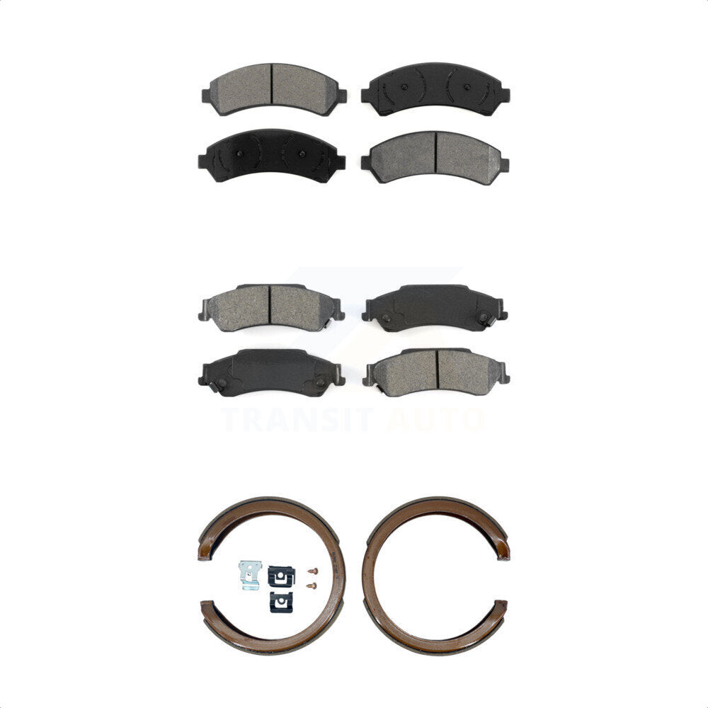 Semi-Metallic Brake Pads & Parking Shoes Front Rear Kit For Chevrolet GMC Blazer