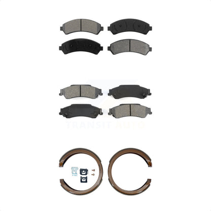 Semi-Metallic Brake Pads & Parking Shoes Front Rear Kit For Chevrolet GMC Blazer