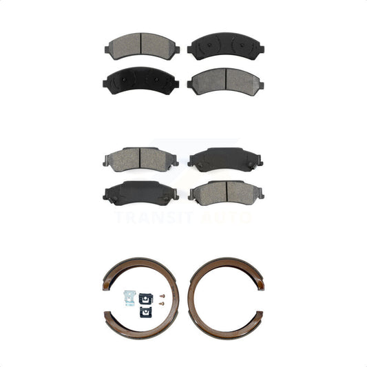 Semi-Metallic Brake Pads & Parking Shoes Front Rear Kit For Chevrolet GMC Blazer
