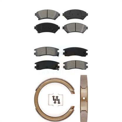Semi-Metallic Brake Pads Parking Shoes Front Rear Kit For Chevrolet Impala Buick