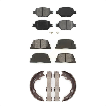 Semi-Metallic Brake Pads And Parking Shoes Front Rear Kit For 2005-2010 Scion tC
