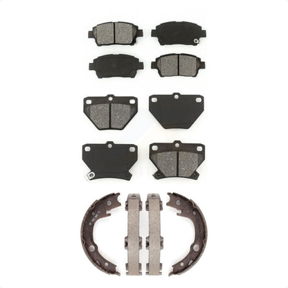 Semi-Metallic Brake Pads & Parking Shoe Front Rear Kit For 2000 Toyota Celica GT