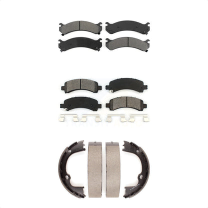 Semi-Metallic Brake Pads & Parking Shoes Front Rear Kit For Chevrolet GMC Savana