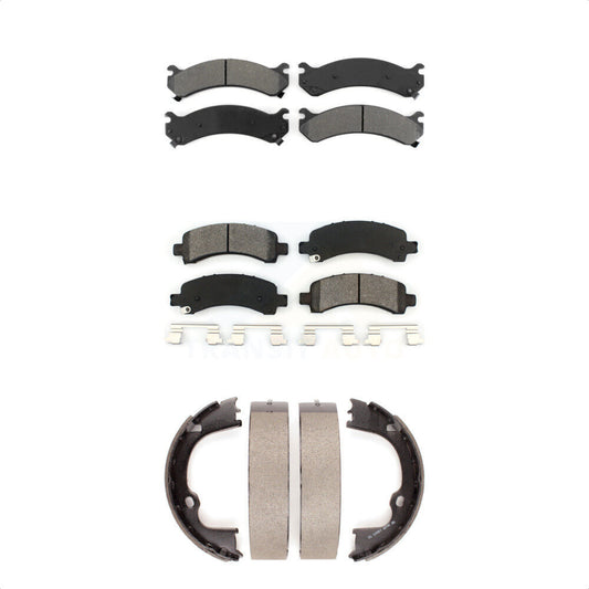Semi-Metallic Brake Pads & Parking Shoes Front Rear Kit For Chevrolet GMC Savana
