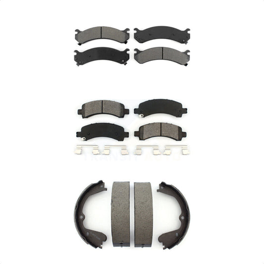 Semi-Metallic Brake Pads Parking Shoe Front Rear Kit For GMC Savana 3500 Express