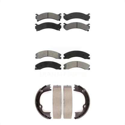 Semi-Metallic Brake Pads And Parking Shoes Front Rear Kit For GMC Savana 3500
