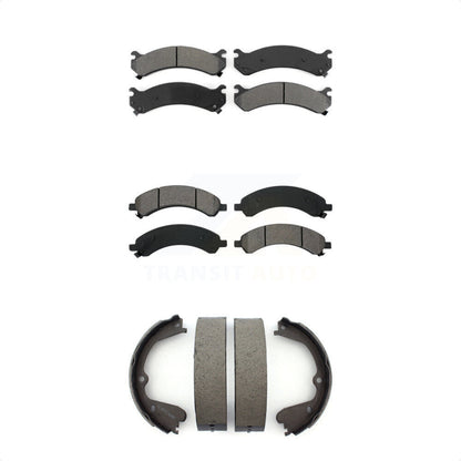 Semi-Metallic Brake Pads Parking Shoes Front Rear Kit For Chevrolet Express 3500