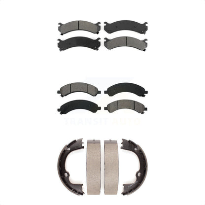 Semi-Metallic Brake Pads And Parking Shoes Front Rear Kit For GMC Savana 3500