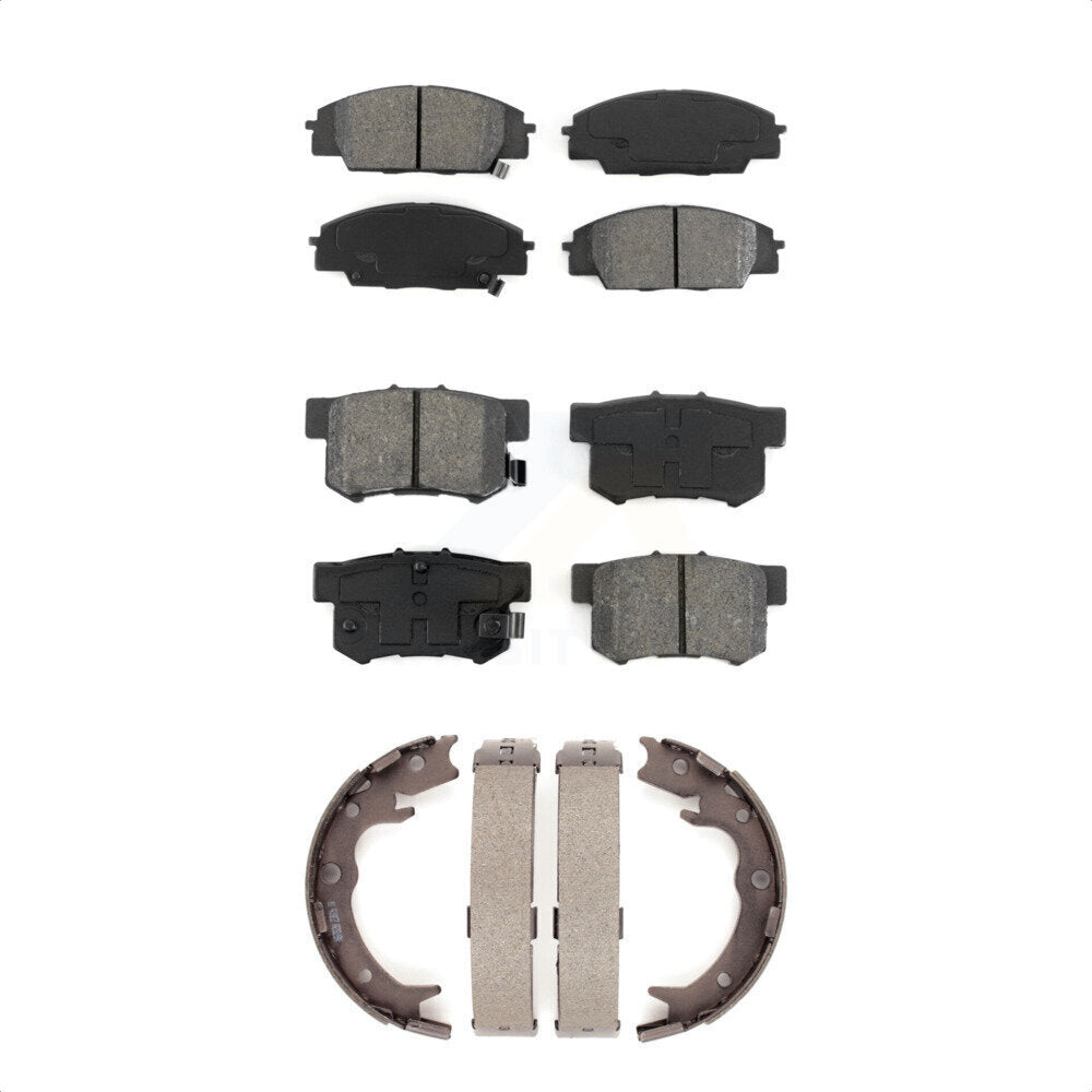 Semi-Metallic Brake Pads & Parking Shoe Front Rear Kit For 2000-2006 Honda S2000