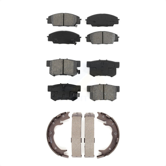 Semi-Metallic Brake Pads & Parking Shoe Front Rear Kit For 2000-2006 Honda S2000