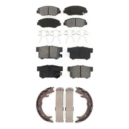 Semi-Metallic Brake Pads And Parking Shoes Front Rear Kit For Honda CR-V Element