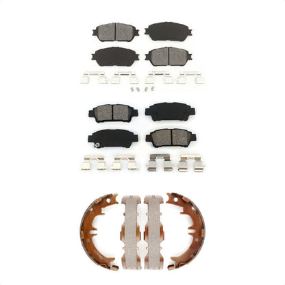 Semi-Metallic Brake Pads Parking Shoe Front Rear Kit For 2004-2010 Toyota Sienna