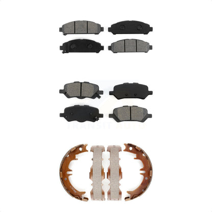 Semi-Metallic Brake Pads Parking Shoes Front Rear Kit For 2009-2016 Toyota Venza