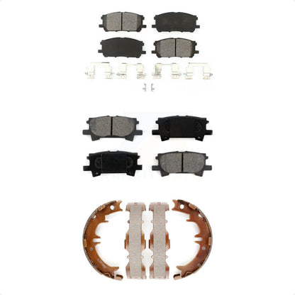 Semi-Metallic Brake Pads And Parking Shoes Front Rear Kit For Lexus RX350 RX330
