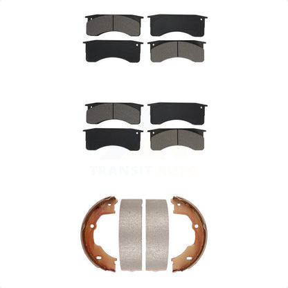Semi-Metallic Brake Pads And Parking Shoe Front Rear Kit For GMC Chevrolet C5500